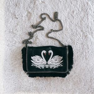 Stella McCartney Crossbody Black Faux Leather Falabella Swan Shoulder Bag